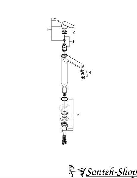 Смеситель для умывальника Grohe Eurosmart Cosmopolitan XL, хром (23921000) 23921000 фото