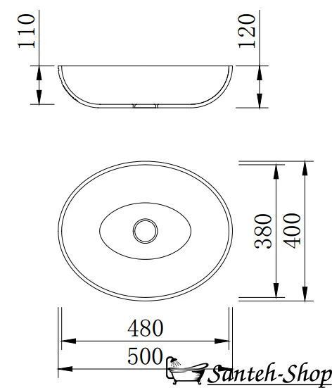 Умывальник I-Stone Bowl P125W1 500*400*120mm P125W1 фото