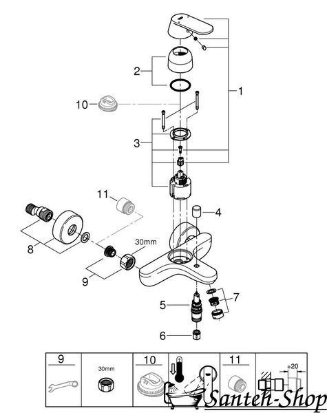 Baterie de baie Grohe Eurosmart Cosmopolitan, crom 32831000 foto