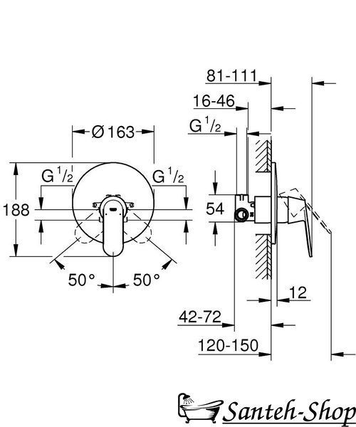 Смеситель для душа GROHE Eurosmart Cosmopolitan 32880000 фото