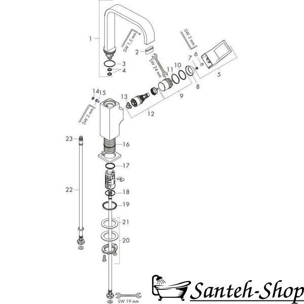 Hansgrohe 230 Metropol baterie lavoar monocomandă 74511000 321856797741 foto