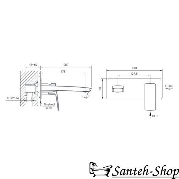 Baterie lavoar IMPRESE GRAFIKY ZMK1724150353 instalare ascunsă, bronz periat ZMK1724150353 foto