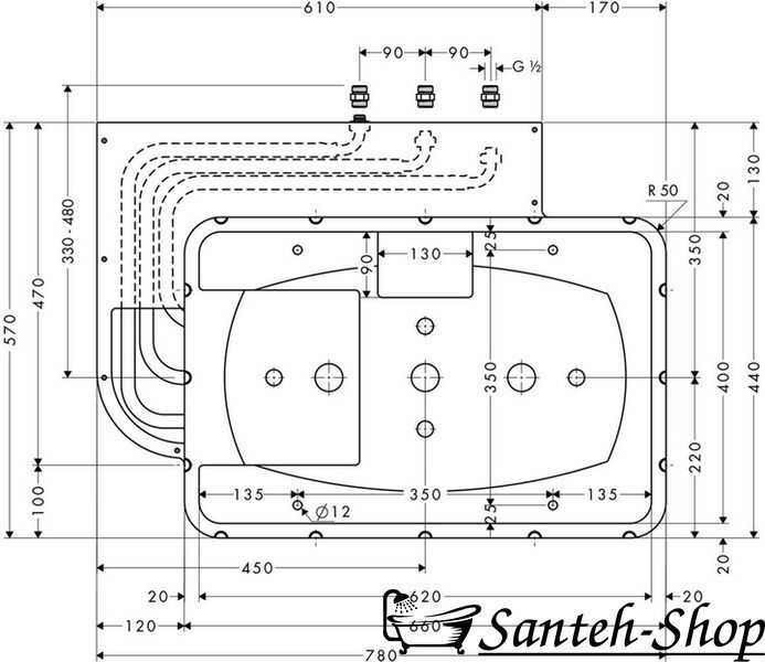 Скрытая часть Hansgrohe Rainmaker (28414180) 28414180 фото