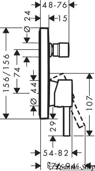 Baterie de baie expus Hansgrohe Finoris, crom (76415000) 76415000 foto