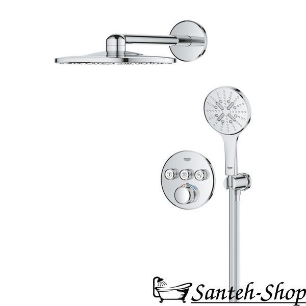Душевая система скрытого монтажа Grohe Grohtherm SmartControl на 3 выхода с термостатом, хром (34863000) 34863000 фото