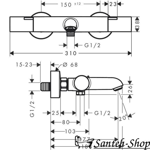 Termostat cada Hansgrohe Ecostat Fine 13325000 cromat 13325000 foto