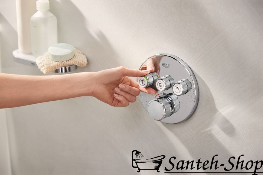 Душевая система скрытого монтажа Grohe Grohtherm SmartControl на 3 выхода с термостатом, хром (34863000) 34863000 фото