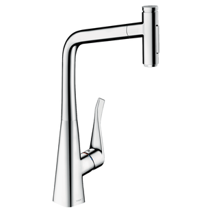 Смеситель для кухонной мойки Hansgrohe 73816000 Metris M71 с выдвижным душем 73816000 фото