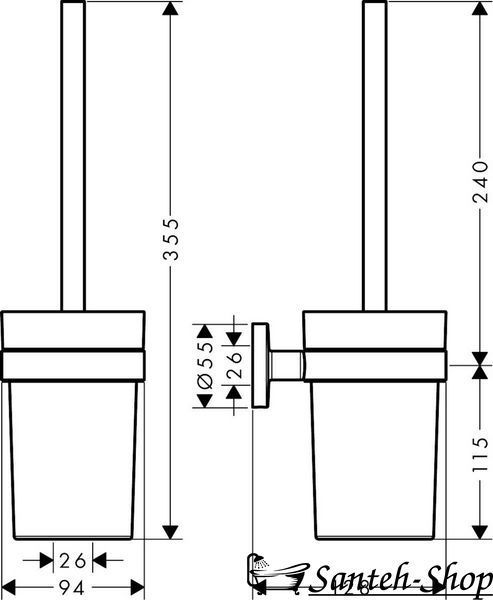 Perie de toaletă, Hansgrohe Logis Universal (41722000) 41722000 foto
