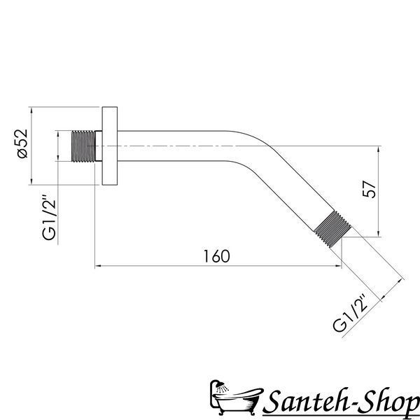 Suport pentru duș superior IMPRESE SH01 cromat SH01 foto