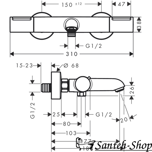 Termostat cada Hansgrohe Ecostat Element 13347000 cromat 13347000 foto