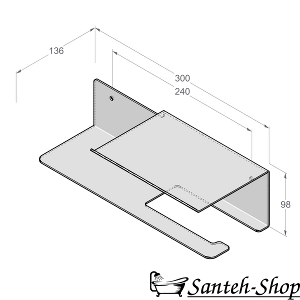 Suport pentru h&acirc;rtie igienică cu raft DASKE FLEX PH/LF-0294BL PH/LF-0294BL foto