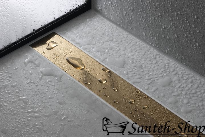 Верхняя часть слива для душа Hansgrohe RainDrain Flex для канала 80 см, Polished Gold Optic (56044990) 56044990 фото