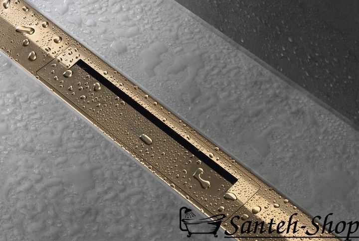 Верхняя часть слива для душа Hansgrohe RainDrain Flex для канала 80 см, Polished Gold Optic (56044990) 56044990 фото