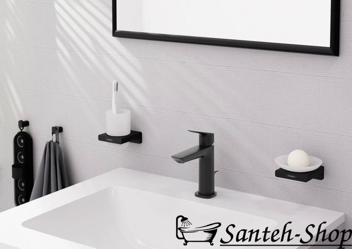 Смеситель Hansgrohe Logis Fine 110 для умывальника с донным клапаном pop-up, Matt Black (71251670) 71251670 фото