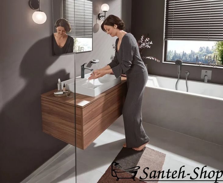 Baterie duș &icirc;ncastrată Hansgrohe Vivenis 75415340, crom negru mat 75415340 foto