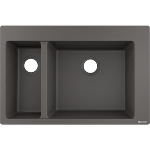 Мойка кухонная Hansgrohe S510-F635 770х510 на 2 чаши 180/450, Stonegrey (43315290) 43315290 фото