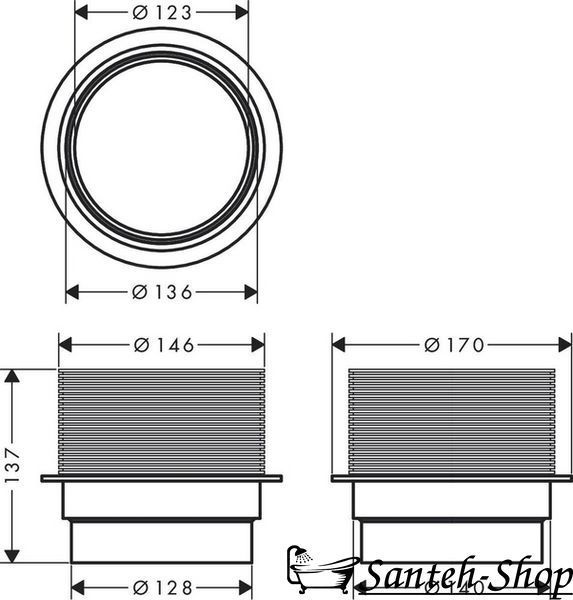 Удлинитель Hansgrohe RainDrain Spot 137 мм (56056000) 56056000 фото