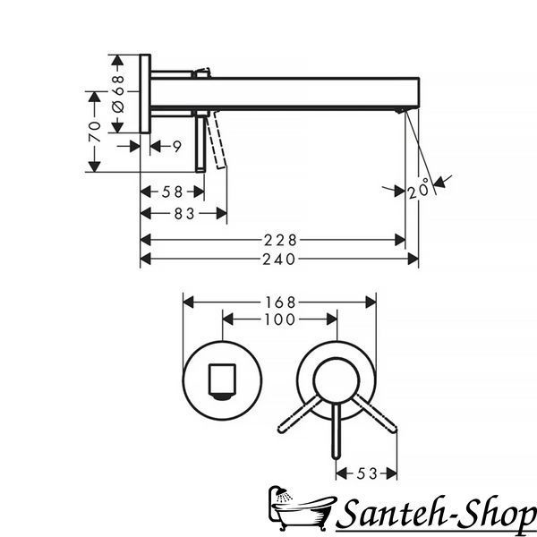 Baterie lavoar Hansgrohe Finoris 76050140, bronz lustruit 76050140 foto