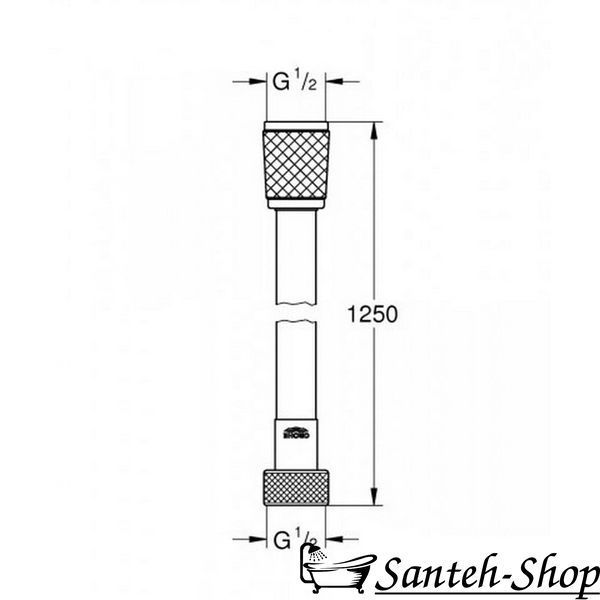 Furtun de duș 1250 mm GROHE SilverflexTwistStop 28362KF1 28362KF1 foto