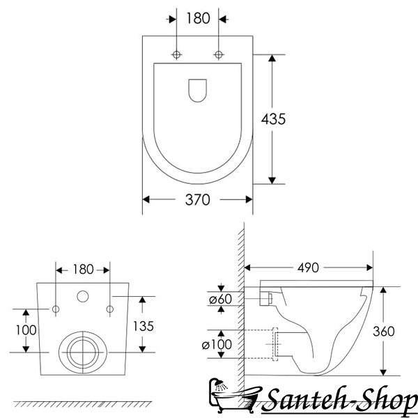 WC suspendat IMPRESE LESNA i11546 fara rame 49*37*36cm alb i11546 foto
