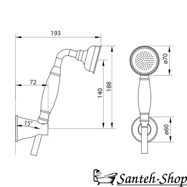 Set de duș IMPRESE PODZIMA ZMK02170810 (cap de duș cu 1 mod, suport, furtun inox 1500 mm), negru ZMK02170810 foto