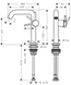Смеситель 150 hansgrohe Tecturis S CoolStart EcoSmart+ для раковины с сливным гарнитуром, хром 73340000 73341000 фото 3