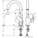 Hansgrohe Vernis Blend 71554000 baterie lavoar cu garnitură, crom 71554000 foto 2