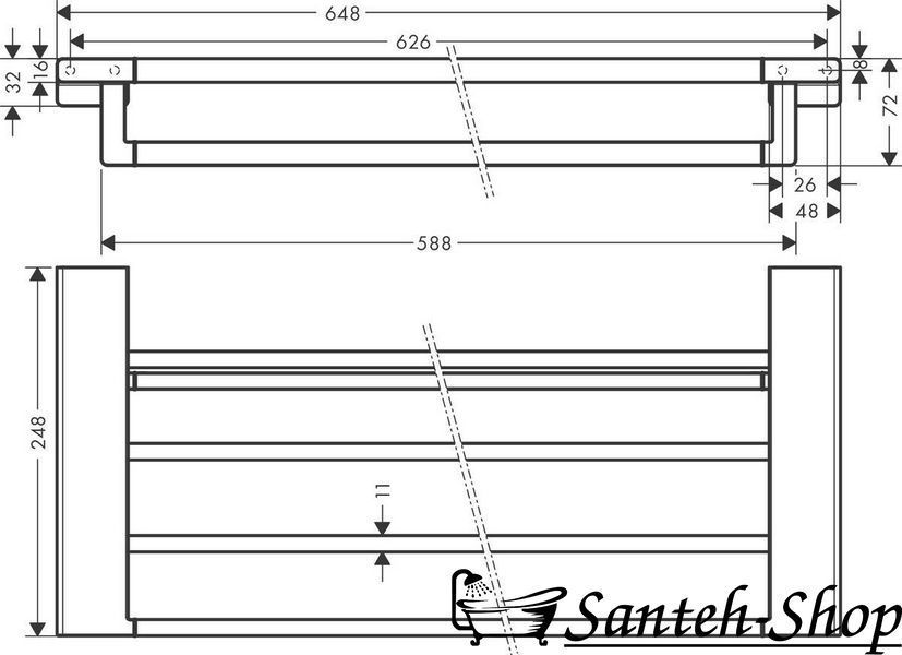 Raft cu suport pentru prosoape Hansgrohe AddStoris (41751000) 41751000 foto