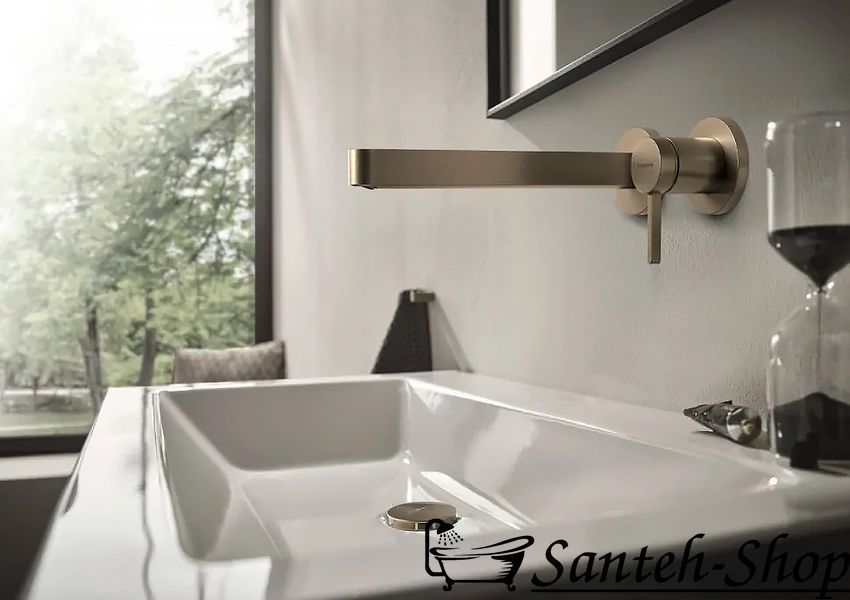 Baterie lavoar Hansgrohe Finoris 76050140, bronz lustruit 76050140 foto
