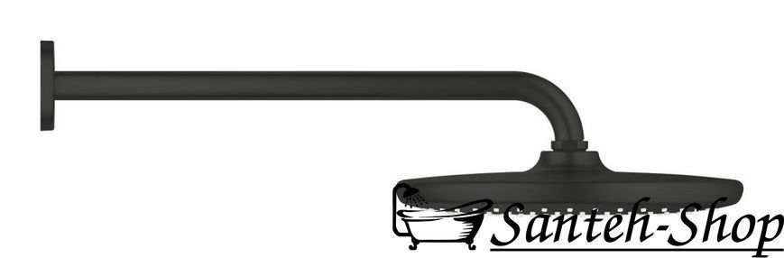 Grohe Tempesta 250 duș deasupra capului, 380 mm, 1 spray, cu suport, negru mat (266682430) 266682430 foto