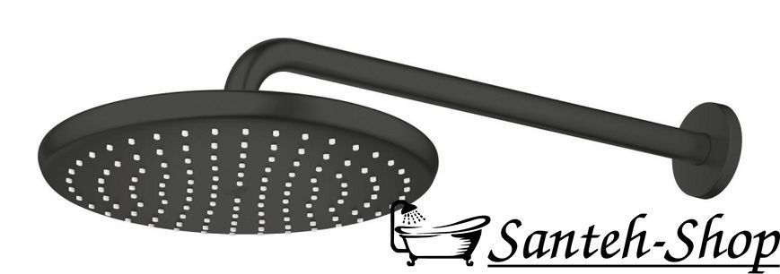 Grohe Tempesta 250 duș deasupra capului, 380 mm, 1 spray, cu suport, negru mat (266682430) 266682430 foto