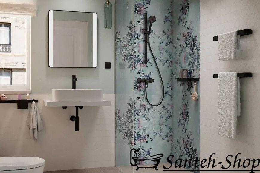 Set de duș Hansgrohe Activera S 1jet EcoSmart, 28041670, cu suport de 65 cm, negru mat 28041670 foto