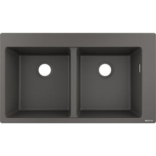 Мойка кухонная Hansgrohe S510-F770 770х510 на 2 чаши 370/370, Stonegrey (43316290) 43316290 фото
