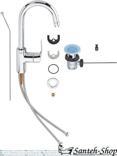 Baterie de lavoar GROHE Eurosmart, dimensiune XL crom 23537002 23537002 foto