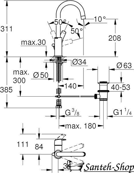 Baterie de lavoar GROHE Eurosmart, dimensiune XL crom 23537002 23537002 foto
