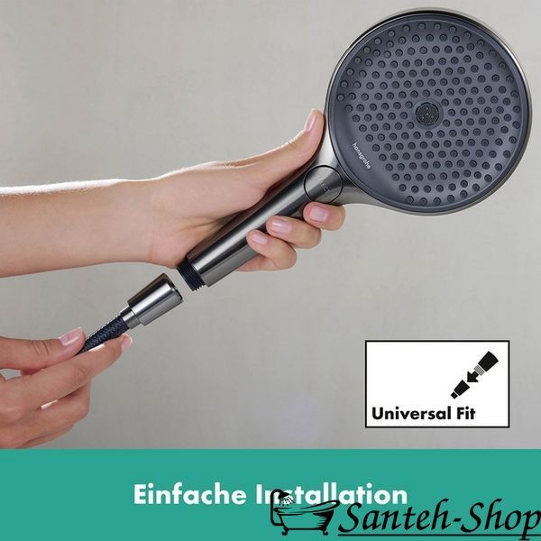Furtun de duș Hansgrohe Designflex 1,25 m, crom negru periat (28220340) 28220340 foto