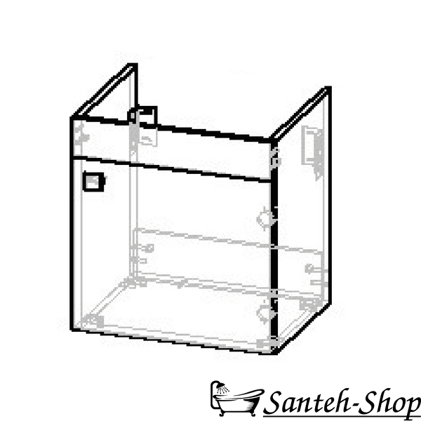 Dulap cu lavoar RJ ATLAS RJFU005-10GR suspendat 50cm (complet cu chiuveta RJ JENOR art RZJ510) gri RJFU005-10GR foto