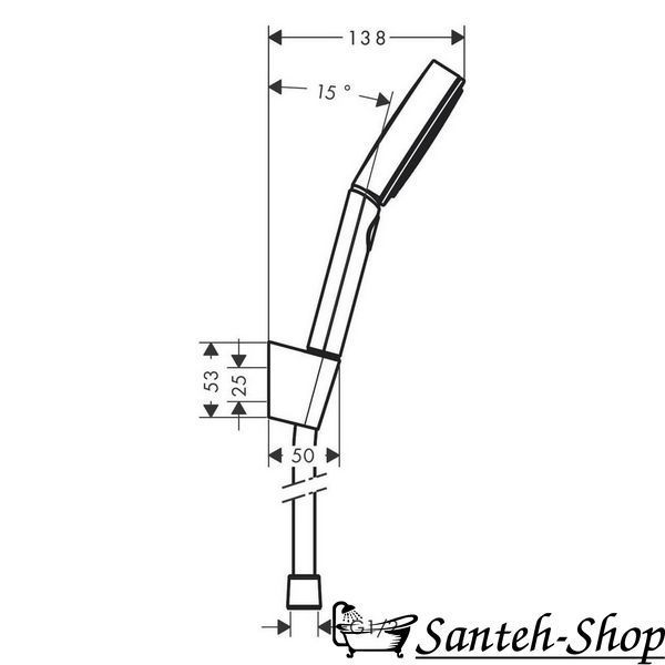 Душевой набор Hansgrohe Pulsify Select 24302670 с душевым шлангом 125 см черный 24302670 469221953621 фото