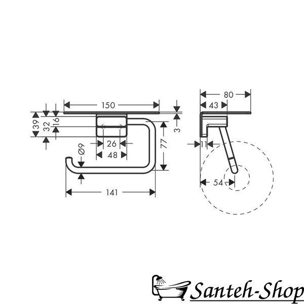 Бумагодержатель Hansgrohe AddStoris (41772000) 41772000 фото