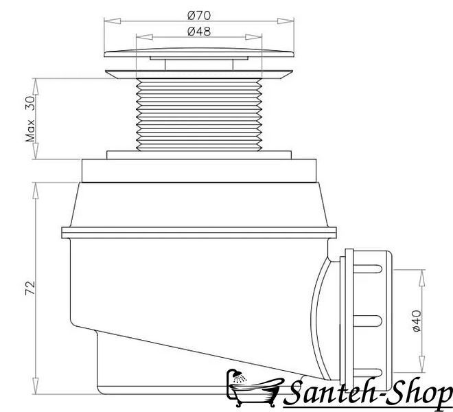 Sifon pentru cădiță de duș OMNIRES WB01XBP WB01XBP foto