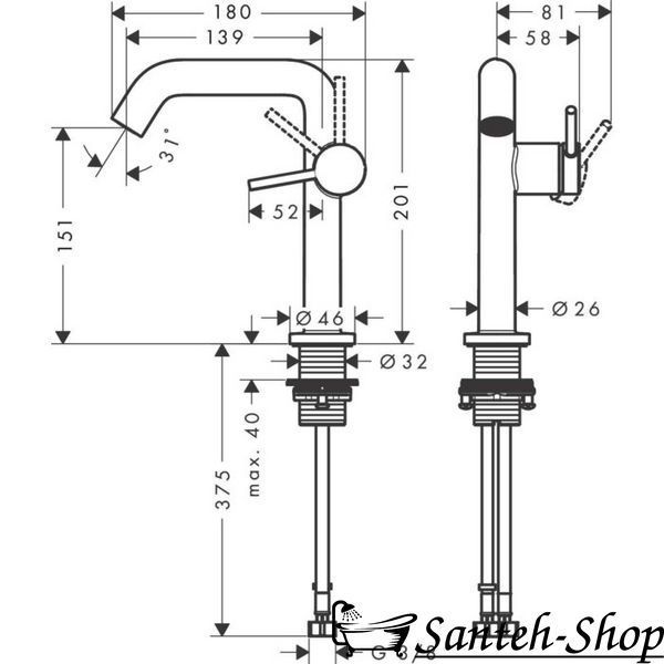 Baterie lavoar Hansgrohe Tecturis S 150 Fine CoolStart 73340140 73340140 foto