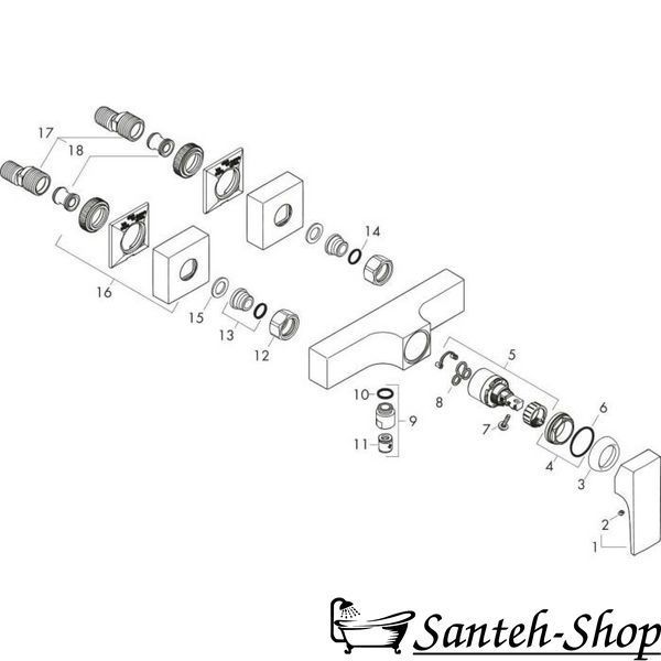 Baterie de dus HANSGROHE METROPOL 32560000 foto
