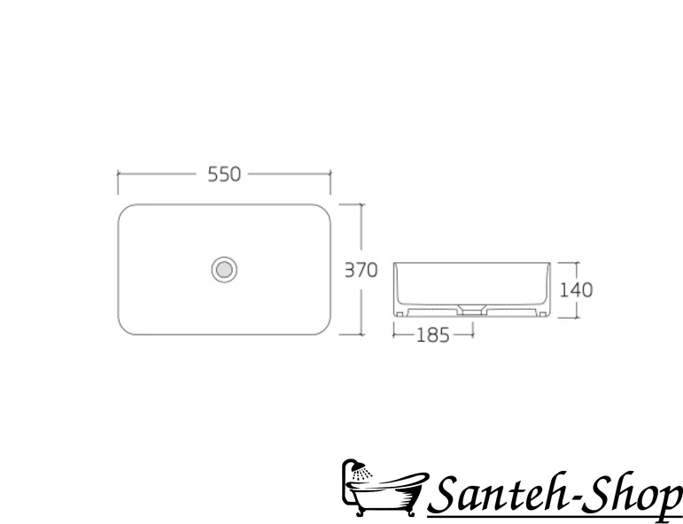 Умывальник накладной IMPRESE i-FORM 55*37*14см. С06010603-12 фото