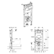 Set: Element de montare GEBERIT DUOFIX 458.135.14.2 pentru vas WC suspendat, H112, clapetă de acționare DELTA50 SQUARE, negru mat 458.135.14.2 foto 2