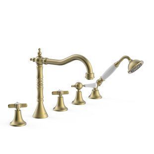 Baterie pentru cada TRES-CLASIC cu 5 orificii Bronz periat 24214601LM foto