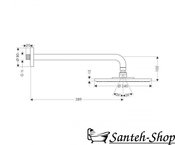 Верхний душ с насадкой HANSGROHE Raindance AIR 27474810 27474810 фото