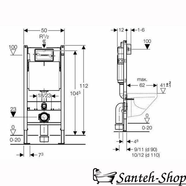 Инсталляция для унитаза Geberit DELTA DUOFIX 111.153.00.1 111.153.00.1 фото
