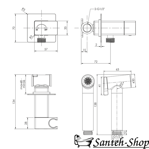 Set igienic &icirc;ncastrat IMPRESE BILOVEC f03700906AA, nichel f03700906AA foto