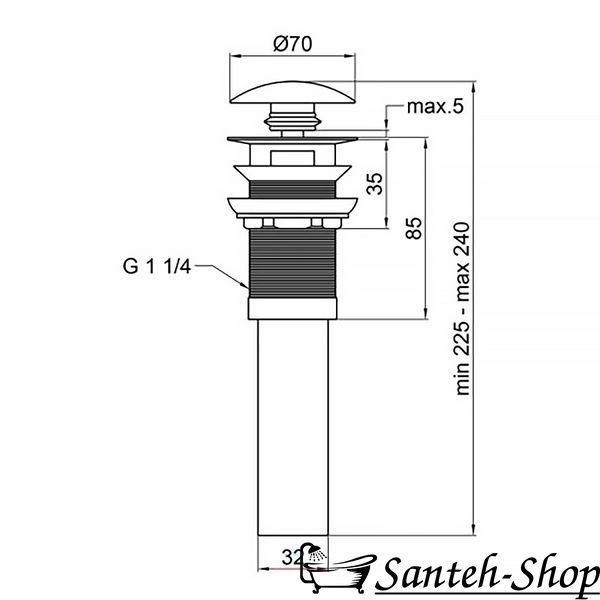 Supapă inferioară Qtap PU02O ALB QT066PU02OW QT066PU020W foto